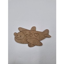 5 Adet Sevimli Uçak Ahşap Boyama Okul Diy Etkinlik Aktivite Sanat 15 cm x 9 cm