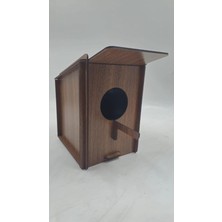 Ahşap Kuş Yuvası Evi Ceviz 16 cm x 16 cm x 20 cm