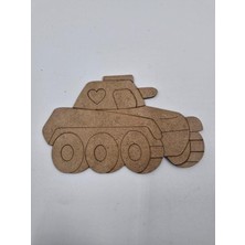 5 Adet Sevimli Zırhlı Araba Ahşap Boyama Okul Diy Etkinlik Aktivite Sanat 15 cm x 10 cm