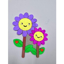 1 Adet Sevimli Ayçiçeği Ahşap Boyama Okul Diy Etkinlik Aktivite Sanat 15 cm x 12 cm
