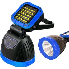 SiHako PM-8033B 6 Modlu El Feneri ve Işıldak Acil Durum Lambası 25 Cob Ledli Solar Şarjlı