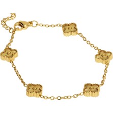 Celikchi Kadın Tek Renk Çelik Yonca Model Bileklik