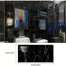 TE Dükkan Buğz Siyah Mermer Desenli Alüminyum Plastik Duvar Sticker