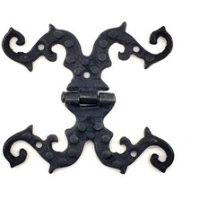 TE Dükkan Buğz Antika Tarz Dekoratif Pirinç Süslü Menteşe - 100X90 Mm, Oksit