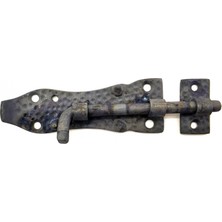 TE Dükkan Buğz Antika Tarz Dekoratif Pirinç Dövme Kapı Sürgüsü - 7cm, Oksit