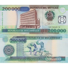 Banknoting Mozambik 200.000 Meticais 2003 Çil.