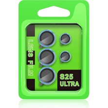 TE Dükkan Buğz Samsung Galaxy S25 Ultra Raze Metal Kamera Lens - Mavi