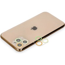 TE Dükkan Buğz Iphone 11 Pro Max Renkli Kamera Lens Koruma Cam - Sarı-Turuncu
