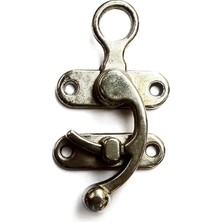 Buğz Kancalı Yay Gözü, Ahşap Kutu Klipsi - Küçük, Nikel, 1 Adet