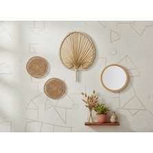 Aura Large Palmiye Yaprağı Duvar Süsü, El Yapımı Bohem Stil Dekorasyon, 43 x 30 cm