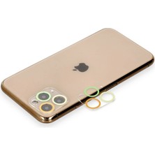 TE Dükkan Buğz Iphone 11 Pro Renkli Kamera Lens Koruma Cam - Sarı-Turuncu