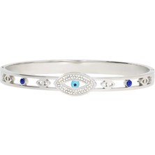 Celikchi Kadın Mavi Taş Detay Göz Model Çelik Bilezik