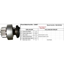 Universal Marş Dişlisi 12 Diş 10 Kanal Bosch Tipi Ford Transıt 2.4 Tdcı Peugeot Boxer 2.2 Hdı Tam Freze  Ds=12 Dkç=37,6 Boy=57,4 Ks=10 Bdç=12,1 Gç=52