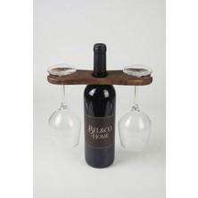 Bel&Co Home Masif Ahşap Şişe Standı / Şişe Üstü Kadeh Tutucu| Dekoratif Ahşap Kadeh Tutucu
