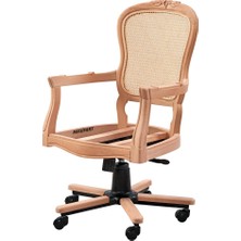 Masifart Data Hasırlı Oymalı Döner Koltuk Cilasız Ham