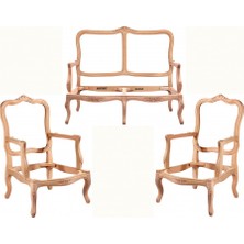 Masifart Aure Italyan Oymalı Çay Takımı Cilasız Ham