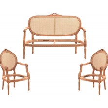 Masifart Amandi Hasırlı Papatya Çay Takımı Cilasız Ham