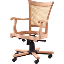 Masifart Beta Hasırlı Şerif Döner Koltuk Cilasız Ham