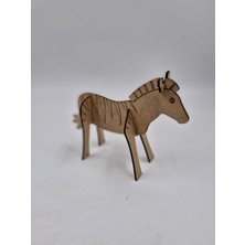 1 Adet Ahşap 3D Hayvanlar Zebra Boyama Okul Dıy Etkinlik Aktivite Sanat 15 cm