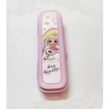 Pembe Multi Renkli Kapaklı Kalemlik Kutusu -Çanta Içi Saklama - Diş Fırçası - Fırçası Kutu
