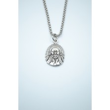 Alooya Kızılderili Gümüş Kaplama Örme Zincir Kolye