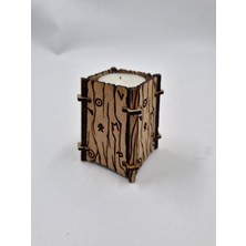 Ahşap Dekoratif Mumluk Tealight Mum Uyumlu 8 cm x 6 Xm