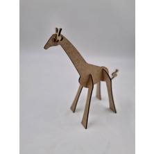 1 Adet Ahşap 3D Hayvanlar Zürafa Boyama Okul Dıy Etkinlik Aktivite Sanat 15 cm