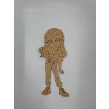 1 Adet Ahşap Sevimli Kız NO10 Boyama Seti Okul Dıy Etkinlik Aktivite Sanat 15 cm (Kopya)