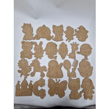 21 Adetlik Set Sevimli Figürler Ahşap Boyama Okul Diy Etkinlik Aktivite Sanat