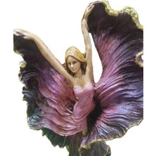 Storemax Mdk2-Zarif Dans Eden Kadın Heykeli, Mor ve Altın Rengi Reçine Biblo, Ev ve Ofis Dekoru Için Hediyelik Sanatsal Figür | Dekormıx