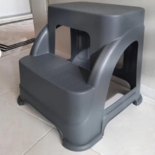 Storemax Iki Basamaklı Kaymaz Büyük Boy Tabure - 120 kg Taşıma Kapasiteli - Basamaklı Tabure - Sert Plastik