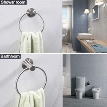 Storemax Yapışkanlı Havlu Halkası, Deliksiz Montaj, Paslanmaz Çelik Yapı, Şık ve Modern Tasarım, Mutfak ve Banyo Için Pratik Havlu Askısı