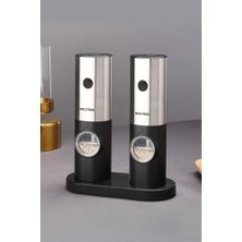 Storemax Pilli LED Işıklı Tuz Karabiber Değirmeni Otomatik Baharat Öğütücü 2li Paket