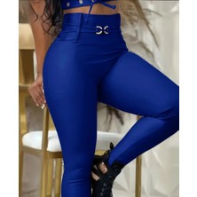 Arben Boutique Kadın Yüksek Bel Belden Toka Detaylı Dalgıç Tayt