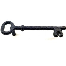 Buğz Antika Tarz Dekoratif Pirinç Anahtar Şeklinde Kapı Çekme Kolu, Mobilya, Sandık, Kutu Kulbu - 128MM, Oksit
