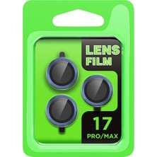 Buğz Apple Iphone 17 Pro Raze Metal Kamera Lens - Koyu Mavi