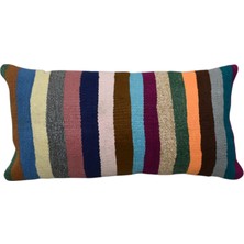Zehra Abla Halı Yeni El Dokuma Dekoratif Lumbar Kilim Kırlent Yastık Kılıfı 6697