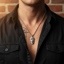 Alooya Direniş V For Vendetta Gümüş Kaplama Örme Zincir Kolye