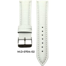 Mrv 20 Mm-M.d Bombeli Beyaz Kroko Doğal Dikiş Deri Kordon