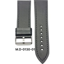 Mrv 22 Mm-M.d Spor Siyah Düz Doğal Dikiş Deri Kordon