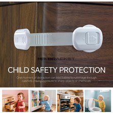 Mr.Bracket 2'li Yüksek Güvenlikli Kilitli Ayarlanabilir Bebek Çocuk Buzdolabı Fırın Klozet Dolap Çekmece Kilidi