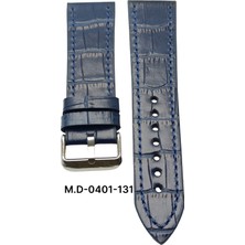 Mrv 22 Mm-M.d Spor Lacivert Kroko Doğal Dikiş Deri Kordon