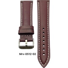 22 Mm-Mrv Bombeli Bordo Düz Beyaz Dikiş Deri Kordon