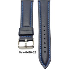 24 Mm-Mrv Bombeli Lacivert Düz Mavi Dikiş Deri Kordon