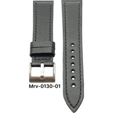 22 Mm-Mrv Spor Siyah Düz Doğal Dikiş Deri Kordon