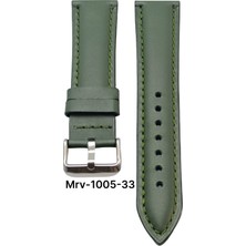 18 Mm-Mrv Bombeli Haki Yeşil Düz Doğal Dikiş Deri Kordon