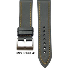 22 Mm-Mrv Spor Siyah Düz Taba Dikiş Deri Kordon