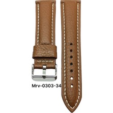 24 Mm-Mrv Bombeli Taba Flotur Krem Dikiş Deri Kordon