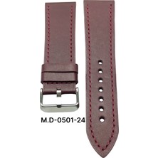 Mrv 22 Mm-M.d Spor Bordo Düz Doğal Dikiş Deri Kordon