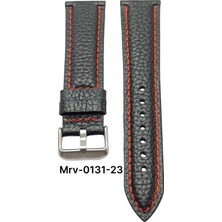 26 Mm-Mrv Bombeli Siyah Flotur Kırmızı Dikiş Deri Kordon